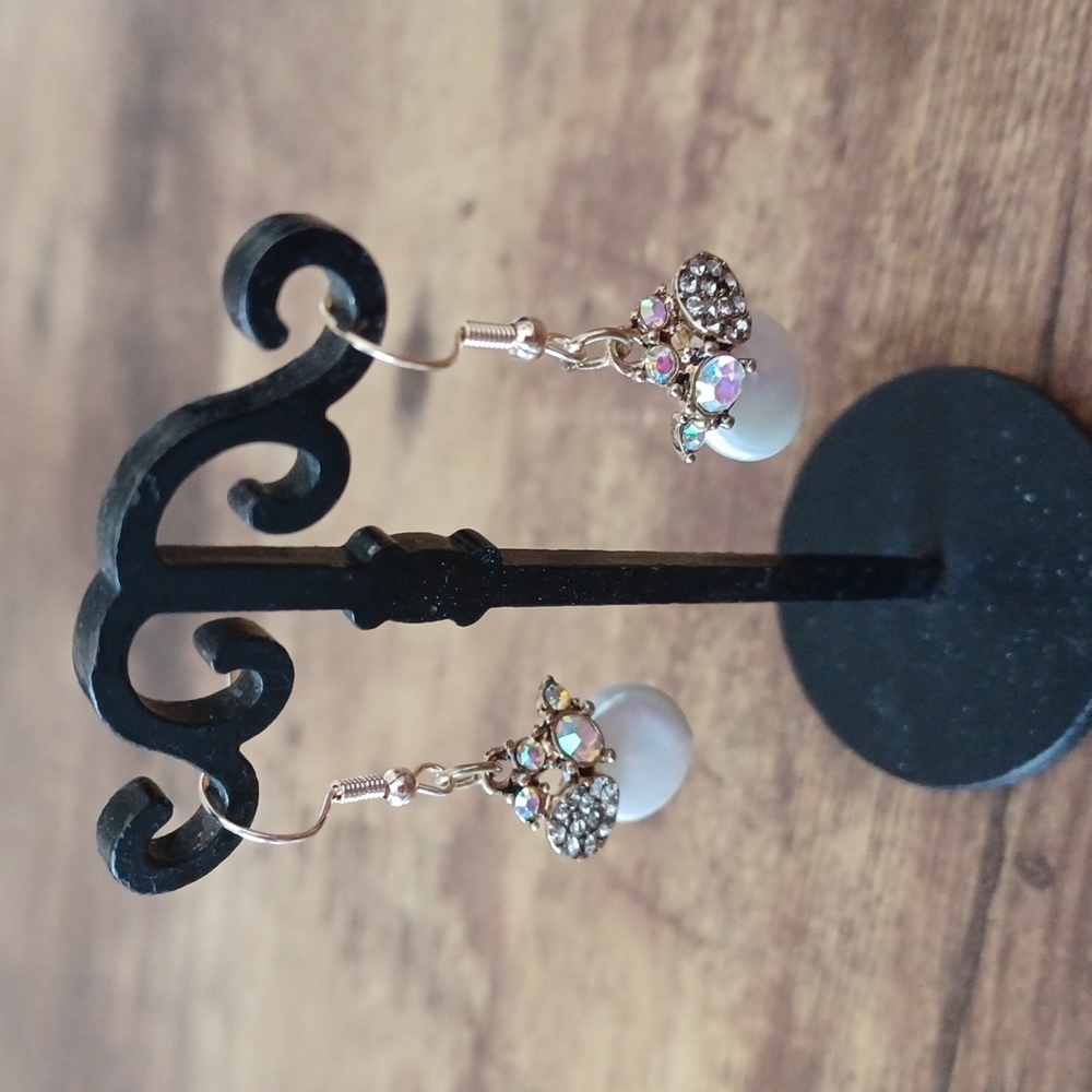 Crystal and and pearl earrings